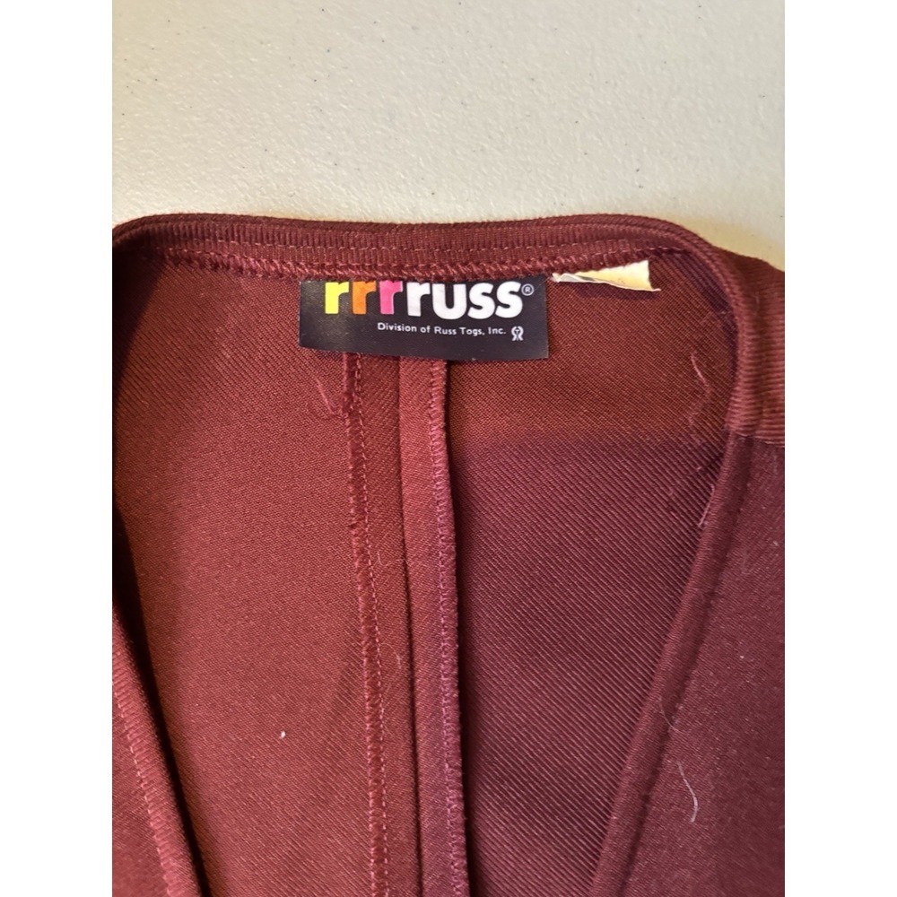 Vtg Rrrruss Maroon Vest M - Picture 2 of 6